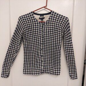 Vintage Tommy Hilfiger Houndstooth Cardigan XS Y2K Preppy Pima Cotton